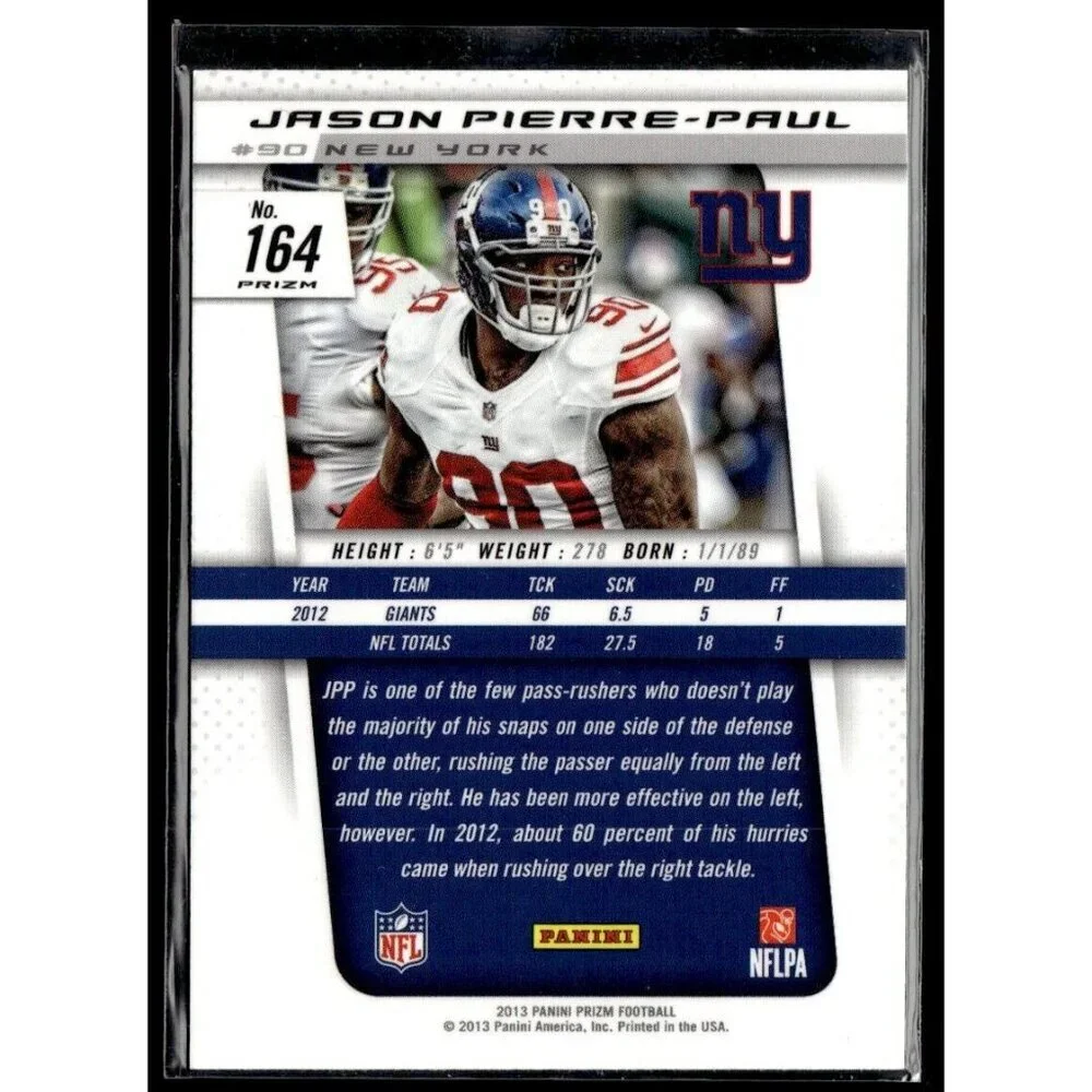 2013 Panini Prizm Blue Pulsar Jason Pierre-Paul New York Giants #164
